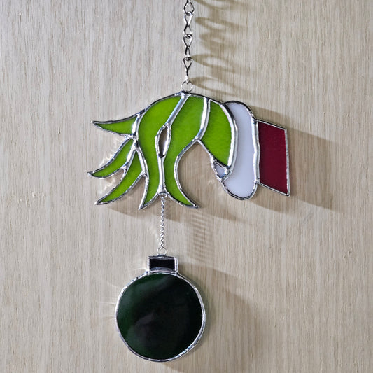 Handmade Grinch Inspired Stained Glass