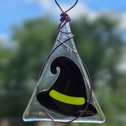 Handmade Fused Glass Witches Hat