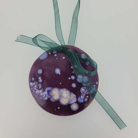 Handmade purple speckle ornament