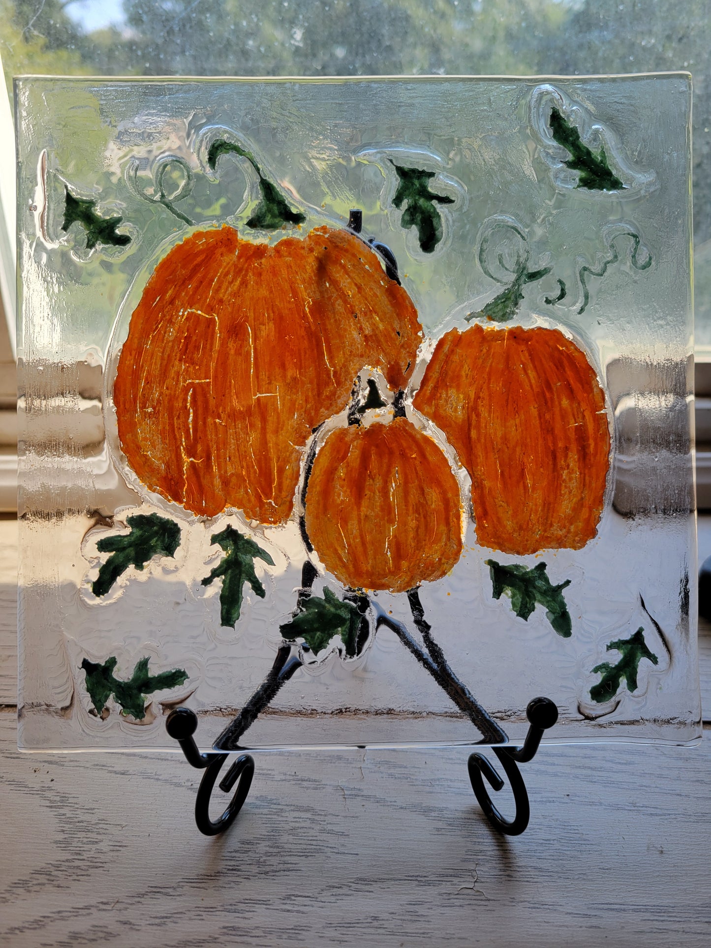 Fused Glass Pumpkin Decor