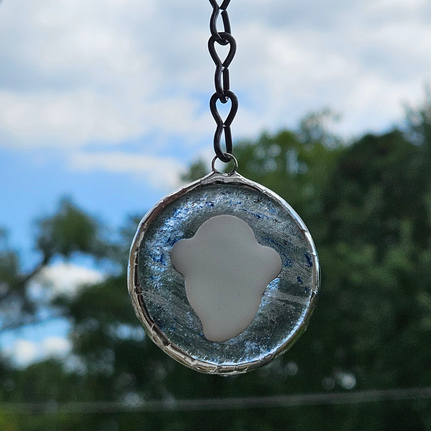 Fused Glass Ghost Suncatcher