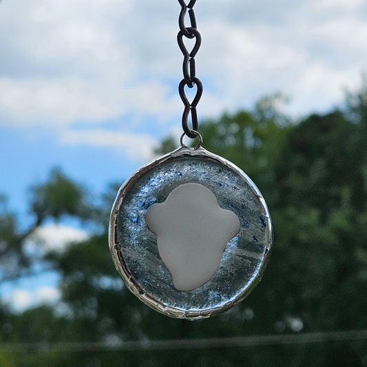 Fused Glass Ghost Suncatcher