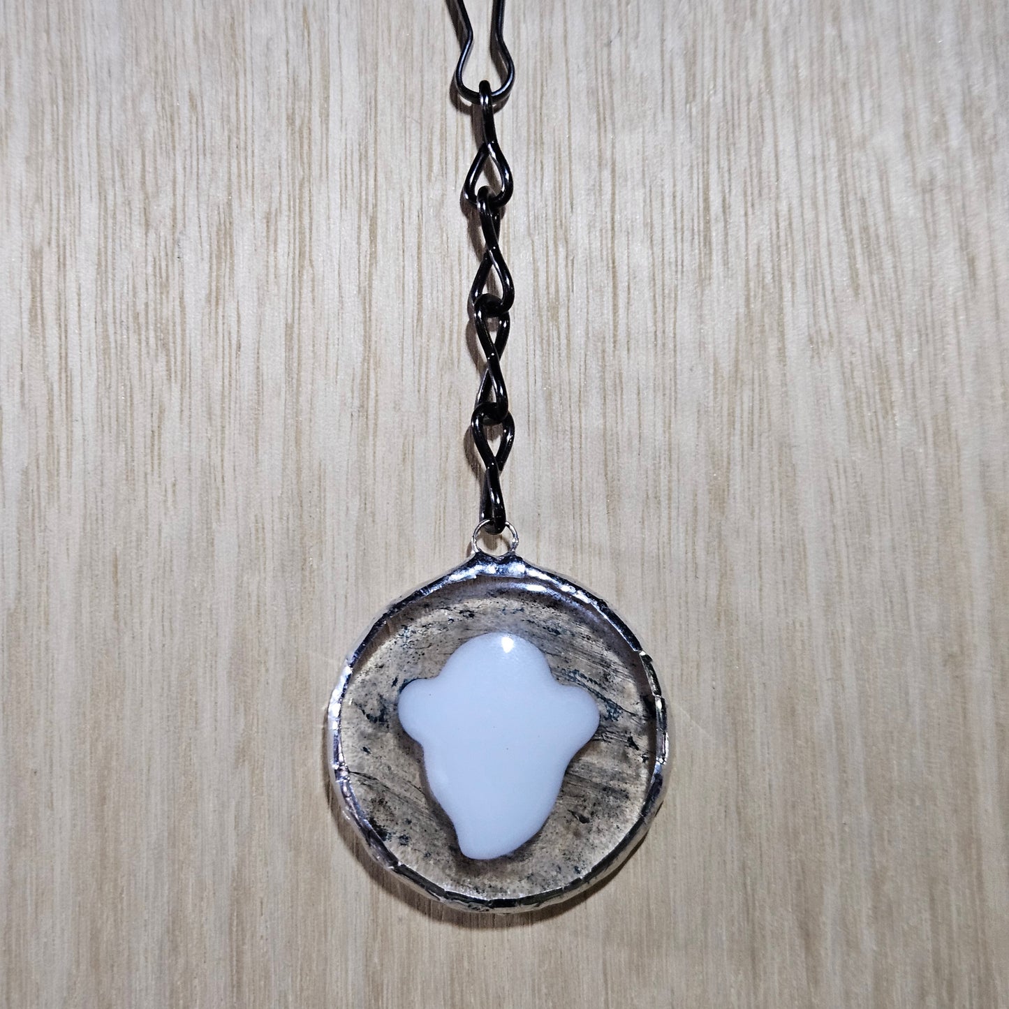Fused Glass Ghost Suncatcher