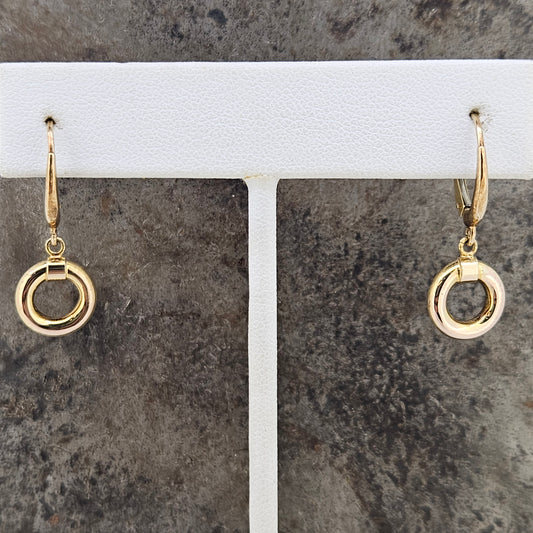 Yellow Gold Circle Earrings