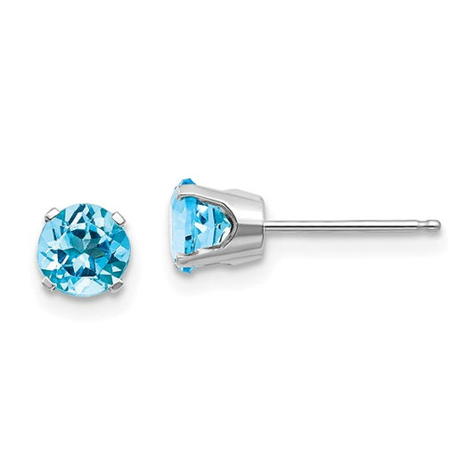 14k Blue Topaz Studs 5mm