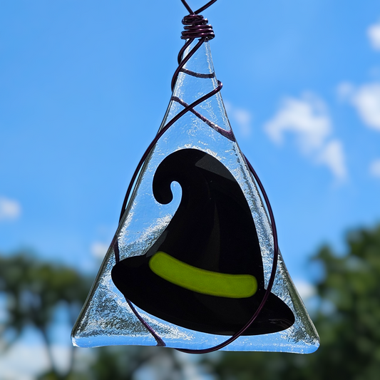 Handmade Fused Glass Witches Hat