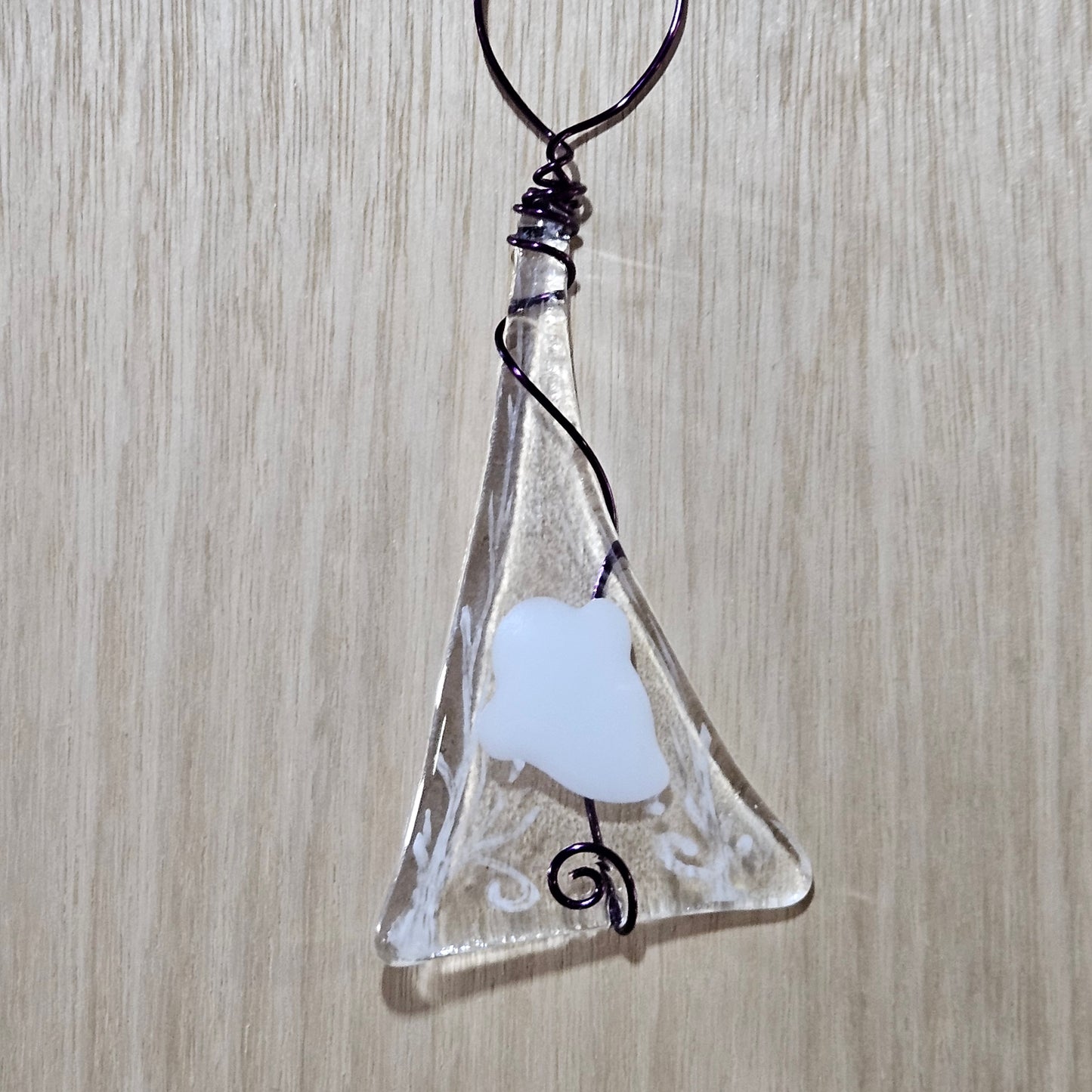 Fused Glass Ghost Suncatcher