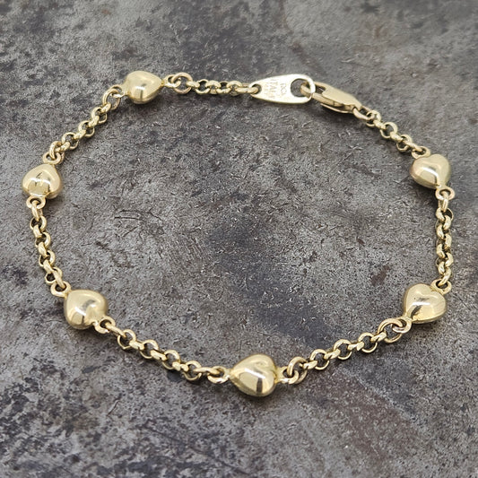 14k Heart Bracelet