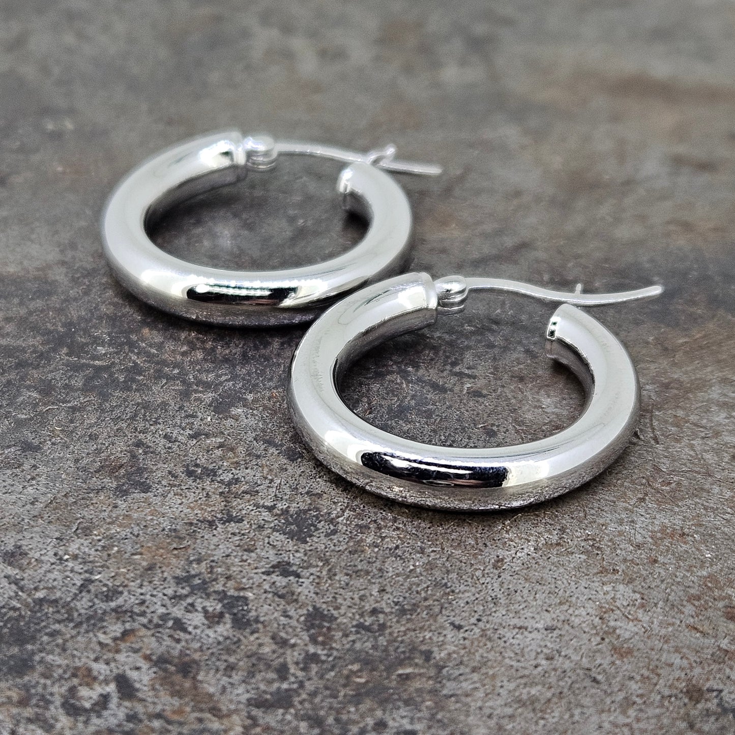 22x4mm Sterling Silver Hoops