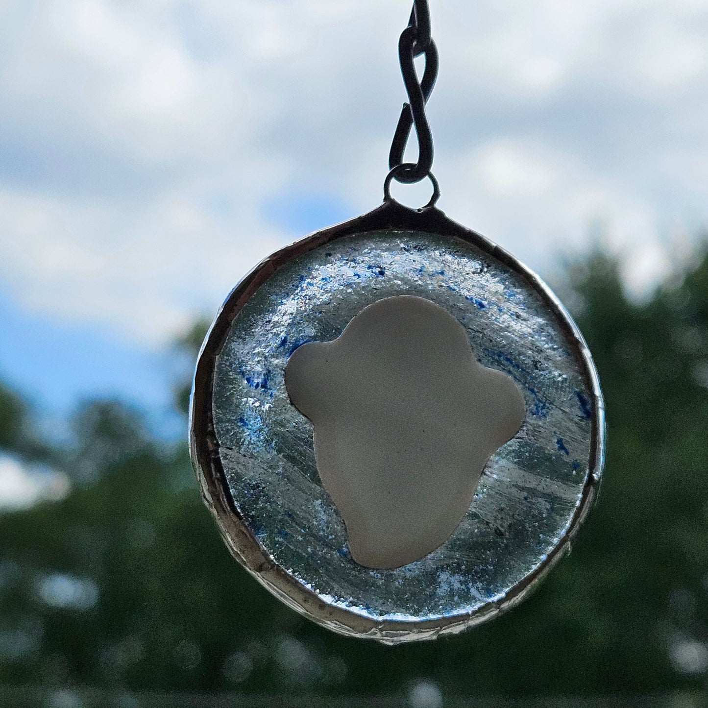 Fused Glass Ghost Suncatcher