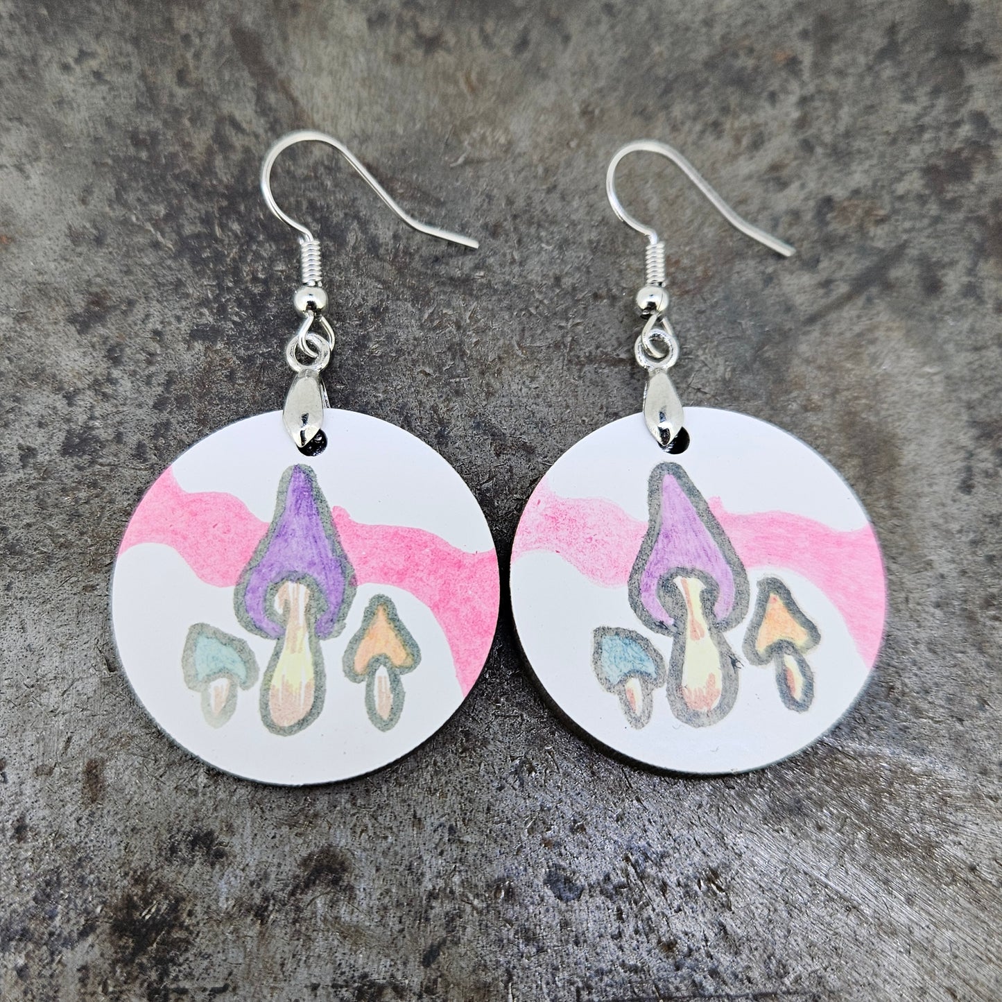 Hand Drawn Wooden Sublimation Earrings