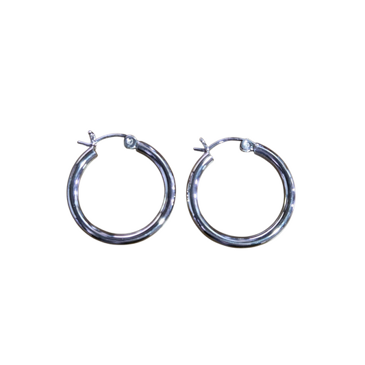 25mm Sterling Hoop Earrings