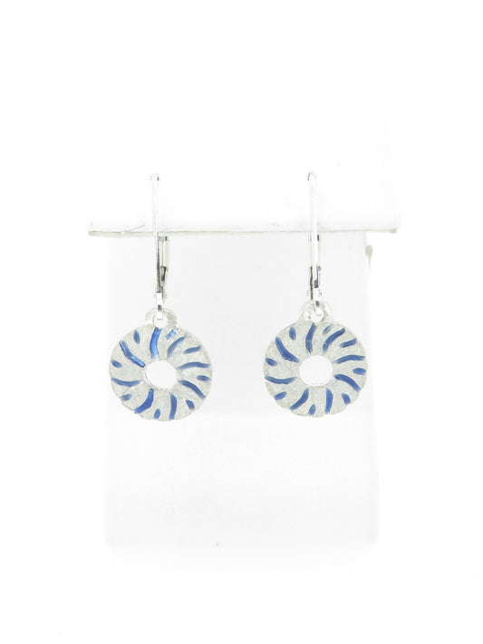 Small Millstone Earrings with Blue