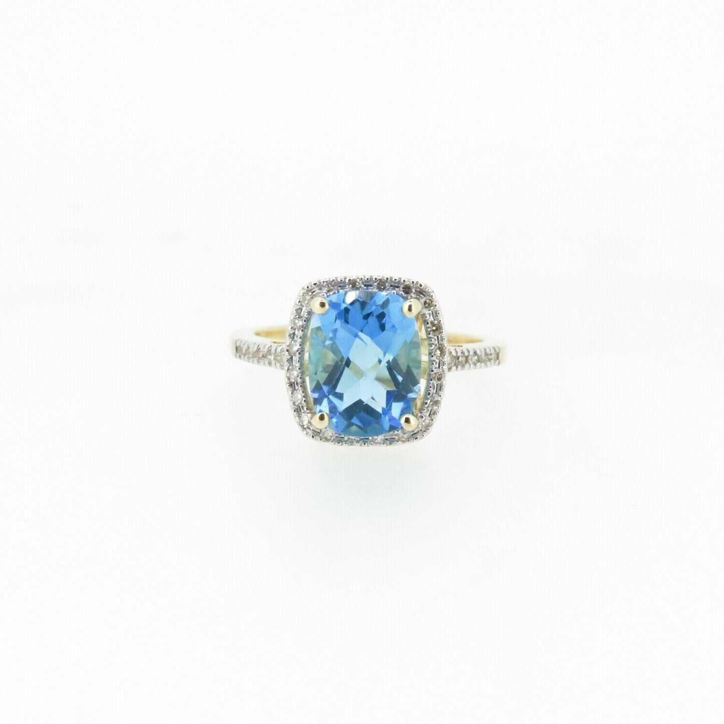 Blue Topaz Halo Ring