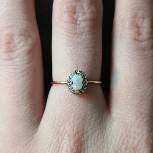 Diamond and Opal Ring