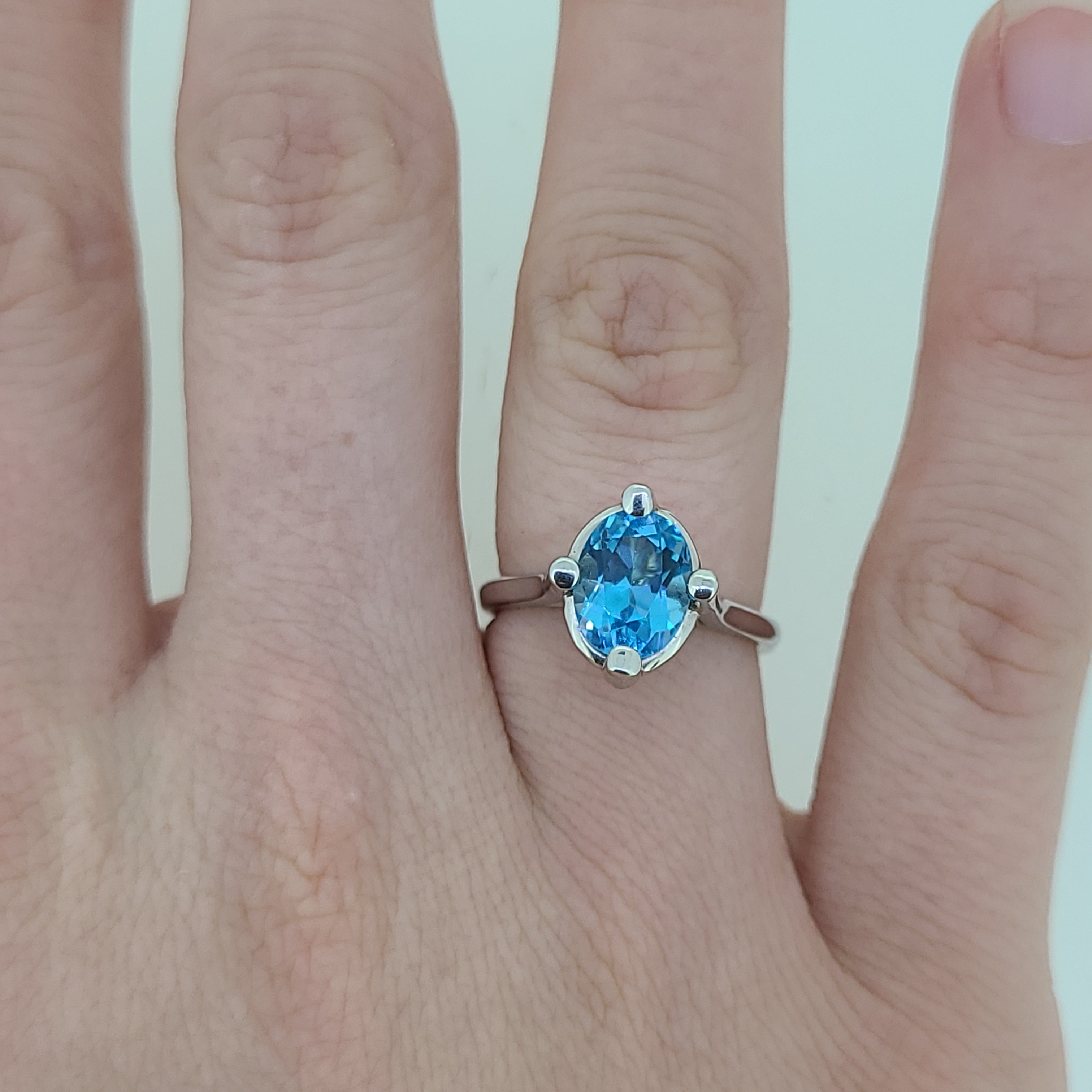 Oval Blue Topaz Ring Millstone