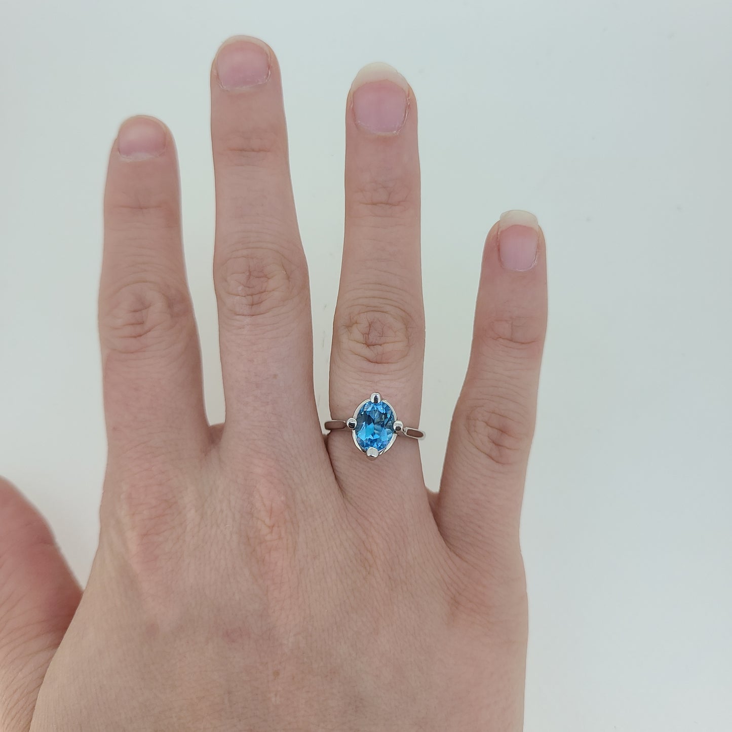 Oval Blue Topaz Ring