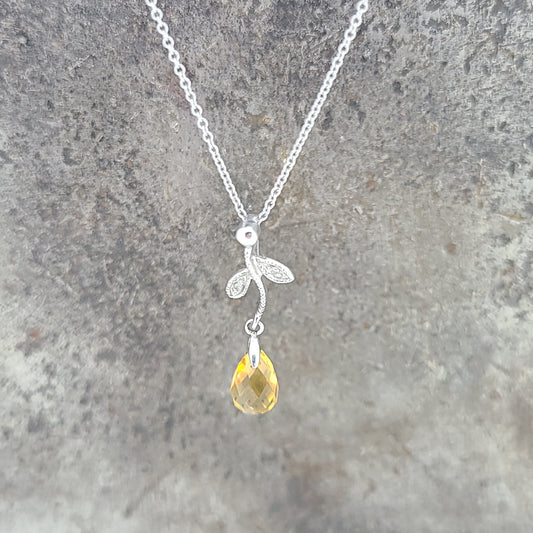 Citrine and Diamond Pendant