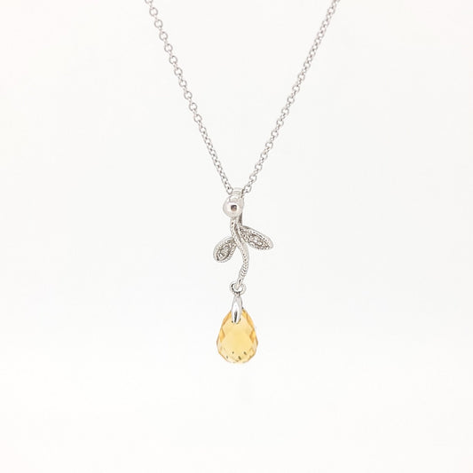 Citrine and Diamond Pendant