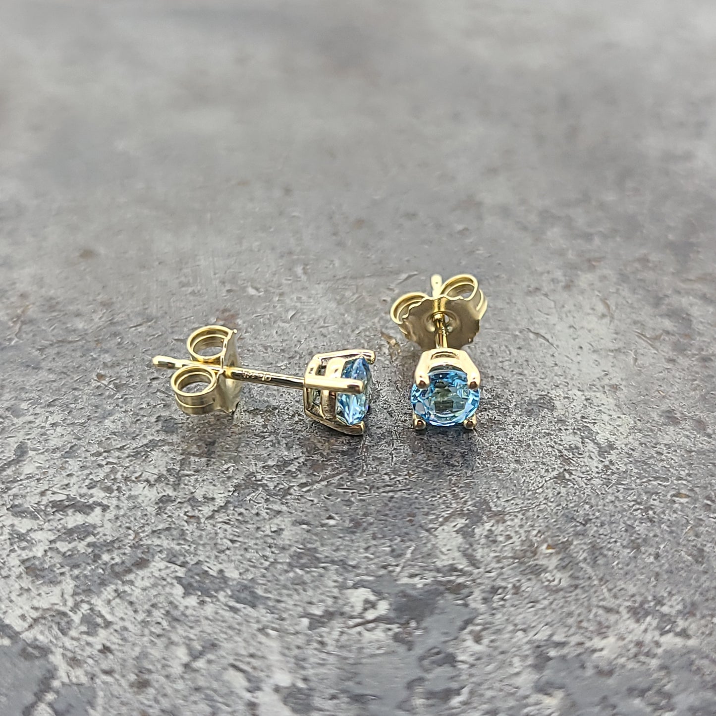 Blue Topaz Stud Earrings
