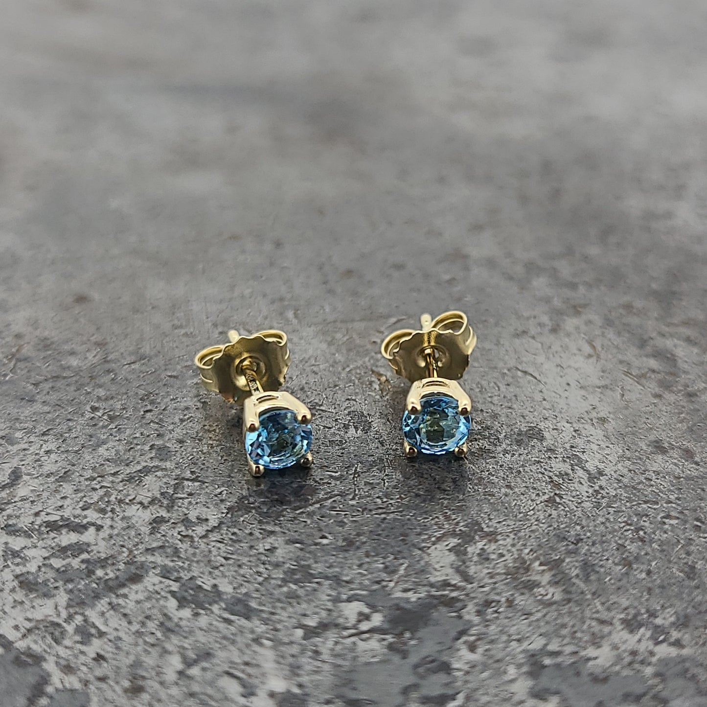 Blue Topaz Stud Earrings