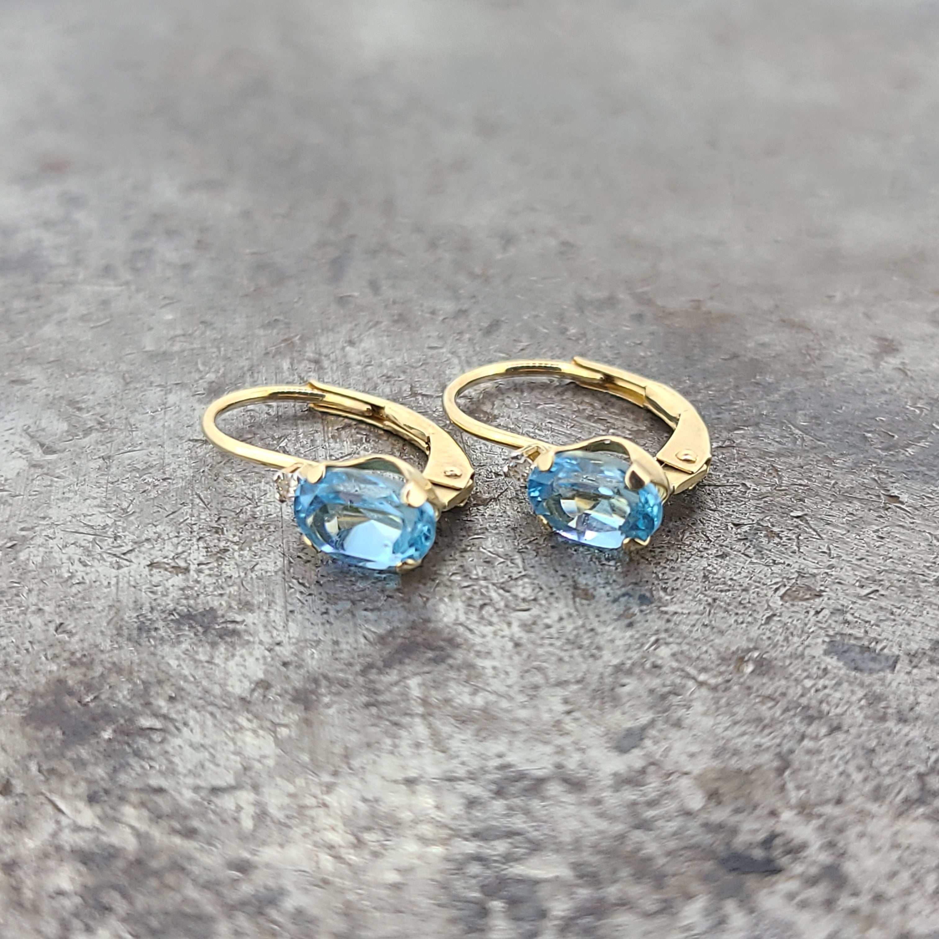 Blue topaz deals leverback earrings