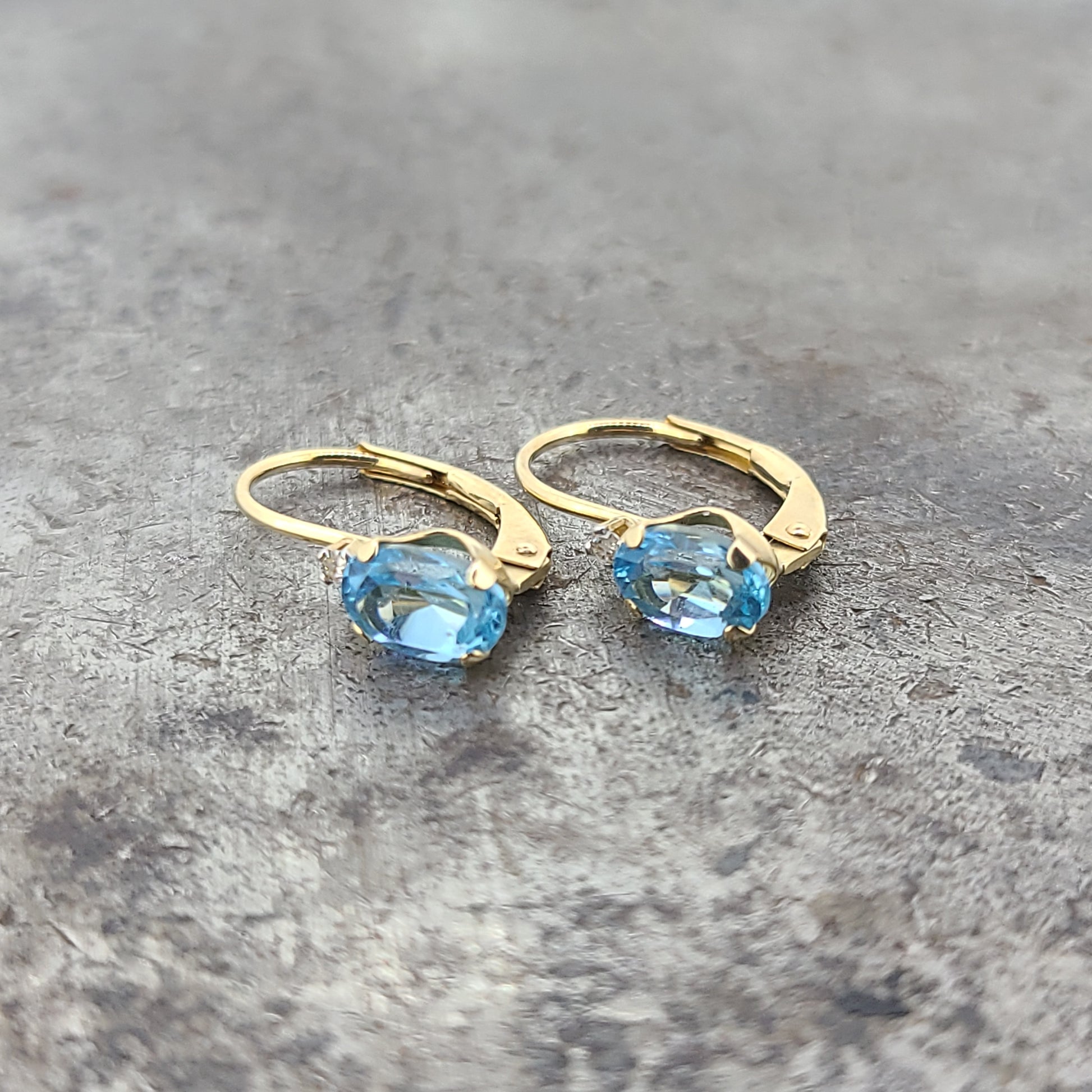 Blue Topaz Leverback Earrings – Millstone Three Stone Studio