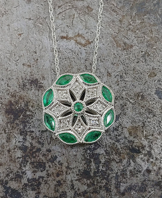 Emerald and Diamond Necklace