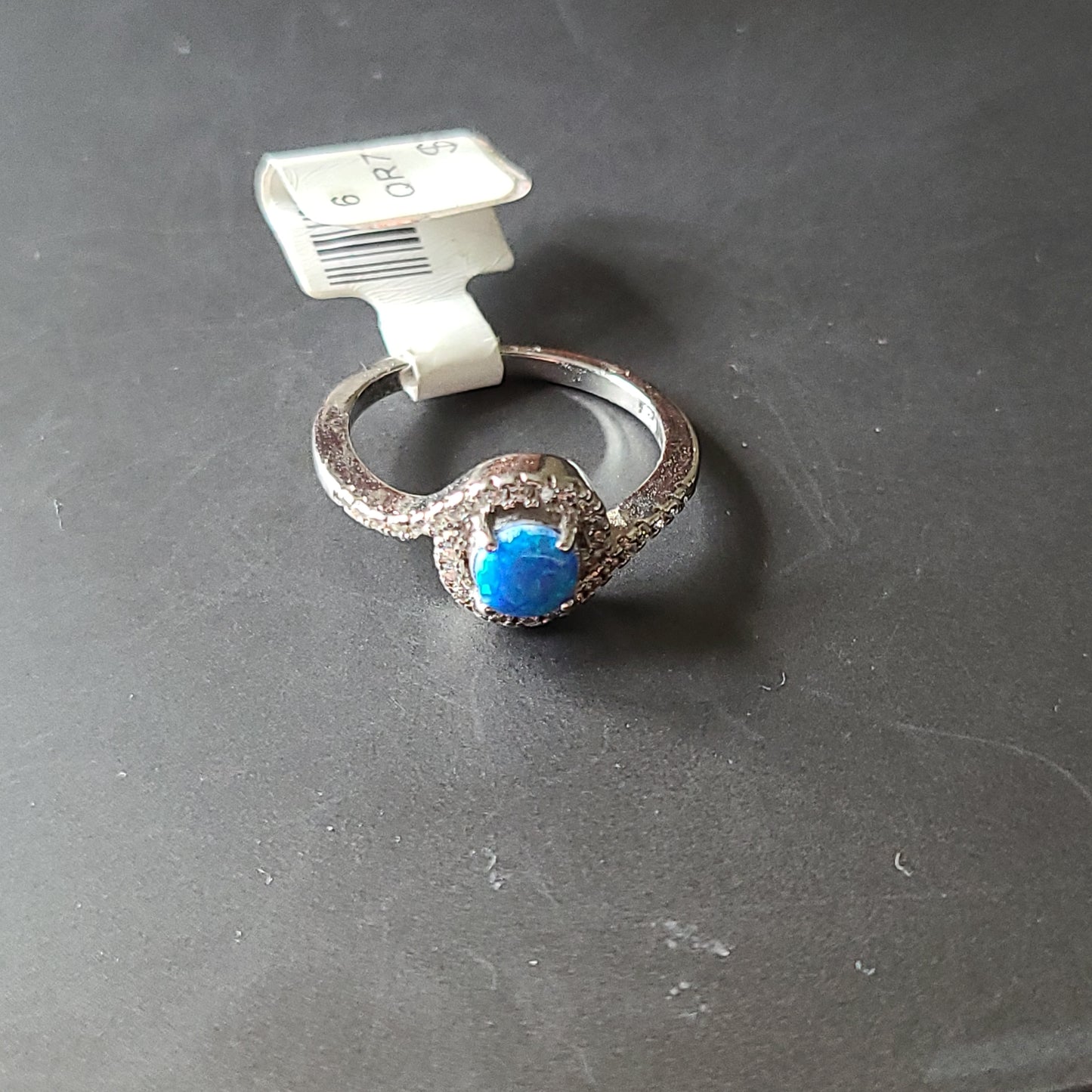 Created Blue Opal Ring