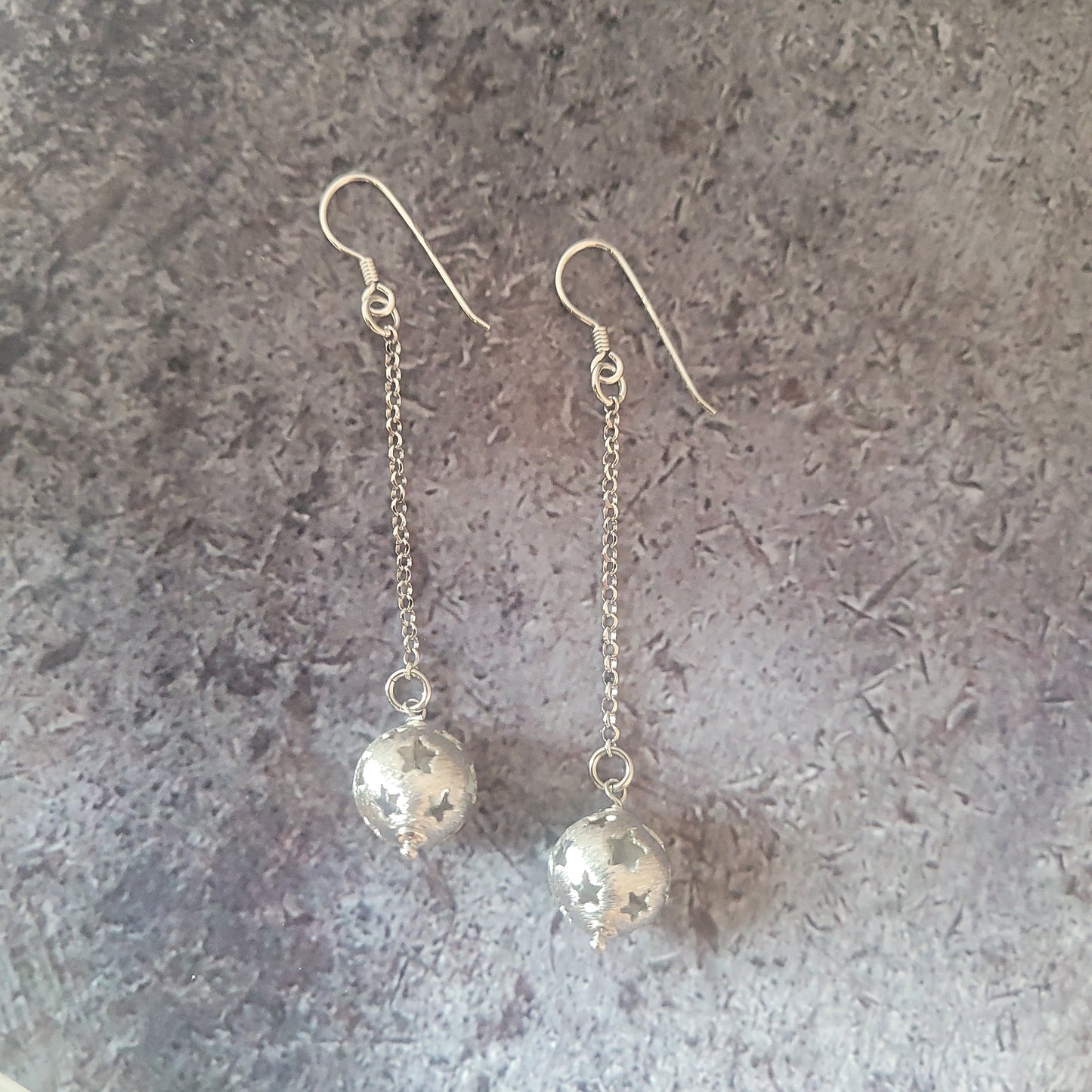 Silver ball earrings