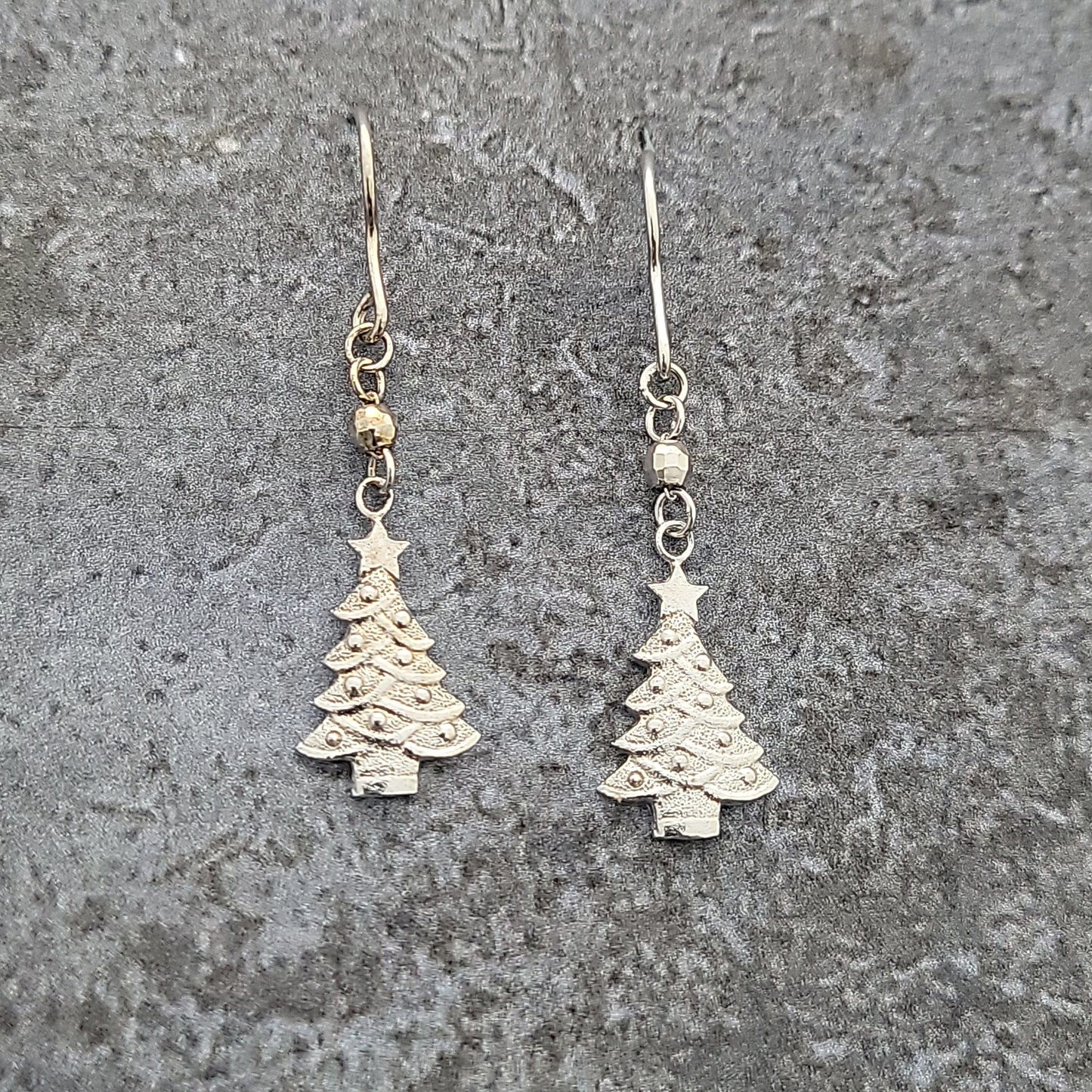 Sterling Christmas Tree Earrings