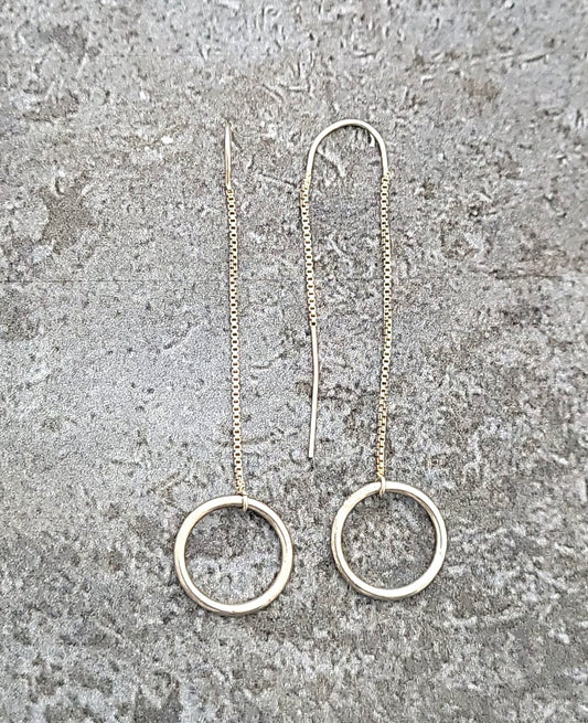 Sterling Circle Threader Earrings