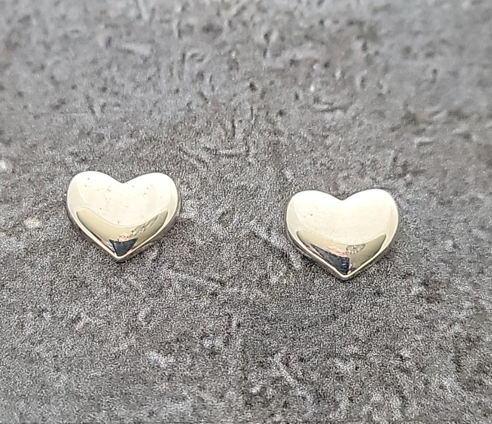 Sterling Heart Stud Earrings