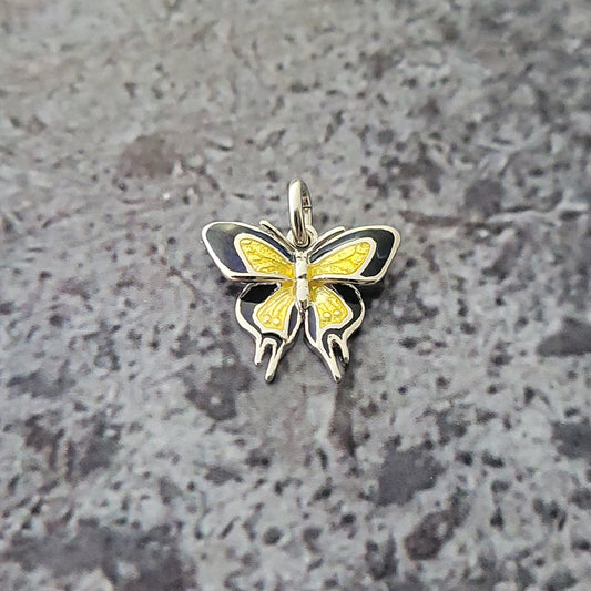 Sterling Enameled Butterfly Charm