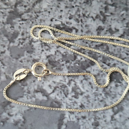 Sterling Box Chain 16'' 1mm