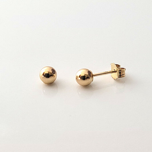 4mm 14k Ball Earrings. $30.00