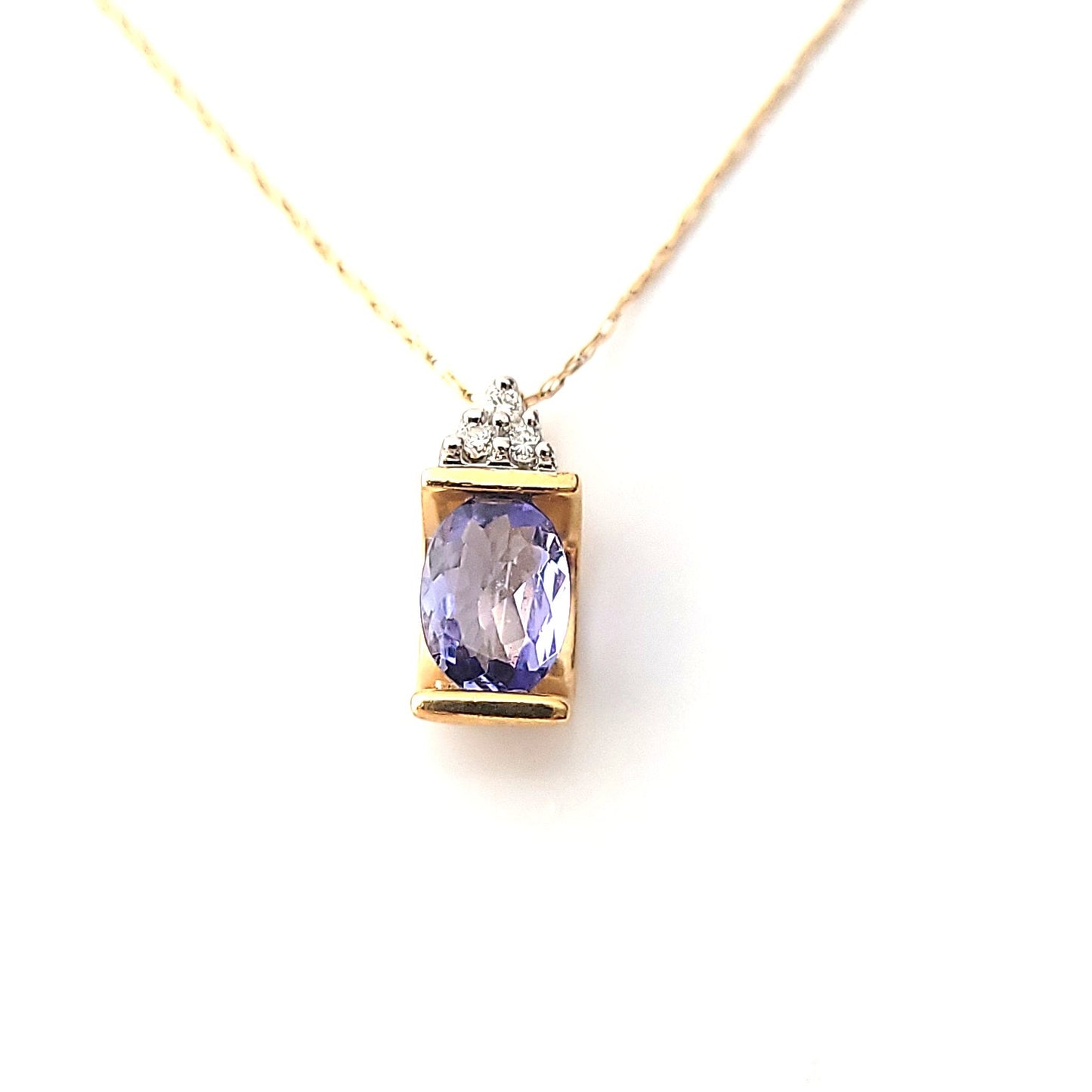 14k Diamond and Tanzanite Necklace