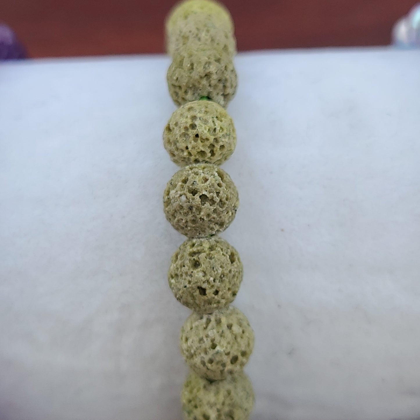 Green lava bead strech bracelet