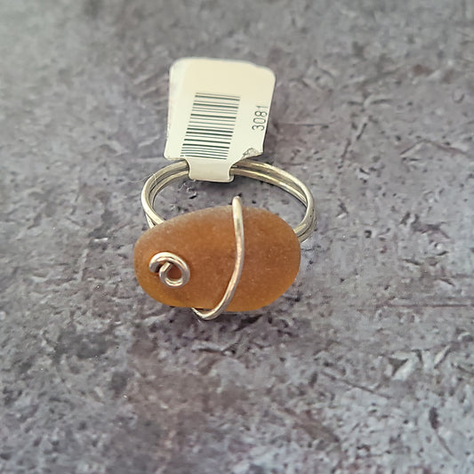 Sterling Sea Glass Ring