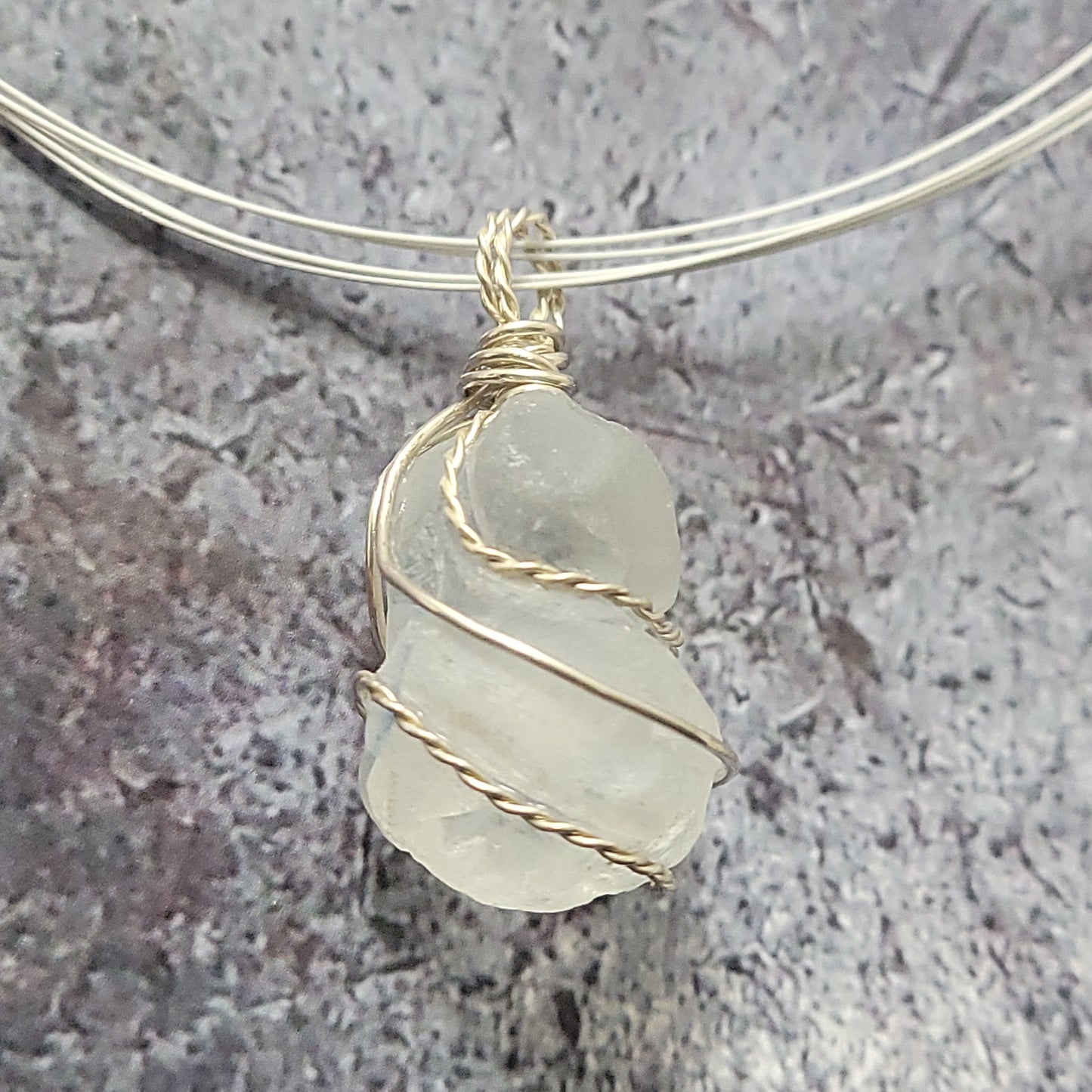 White Sea Glass Pendant