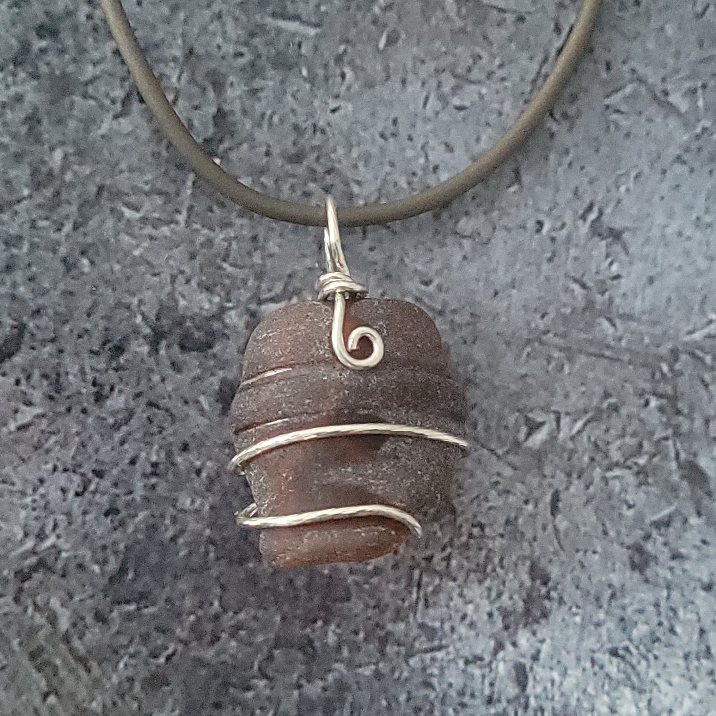 Brown Sea Glass Necklace