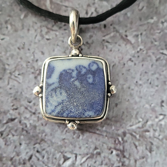 Sterling Silver Blue China Pendant