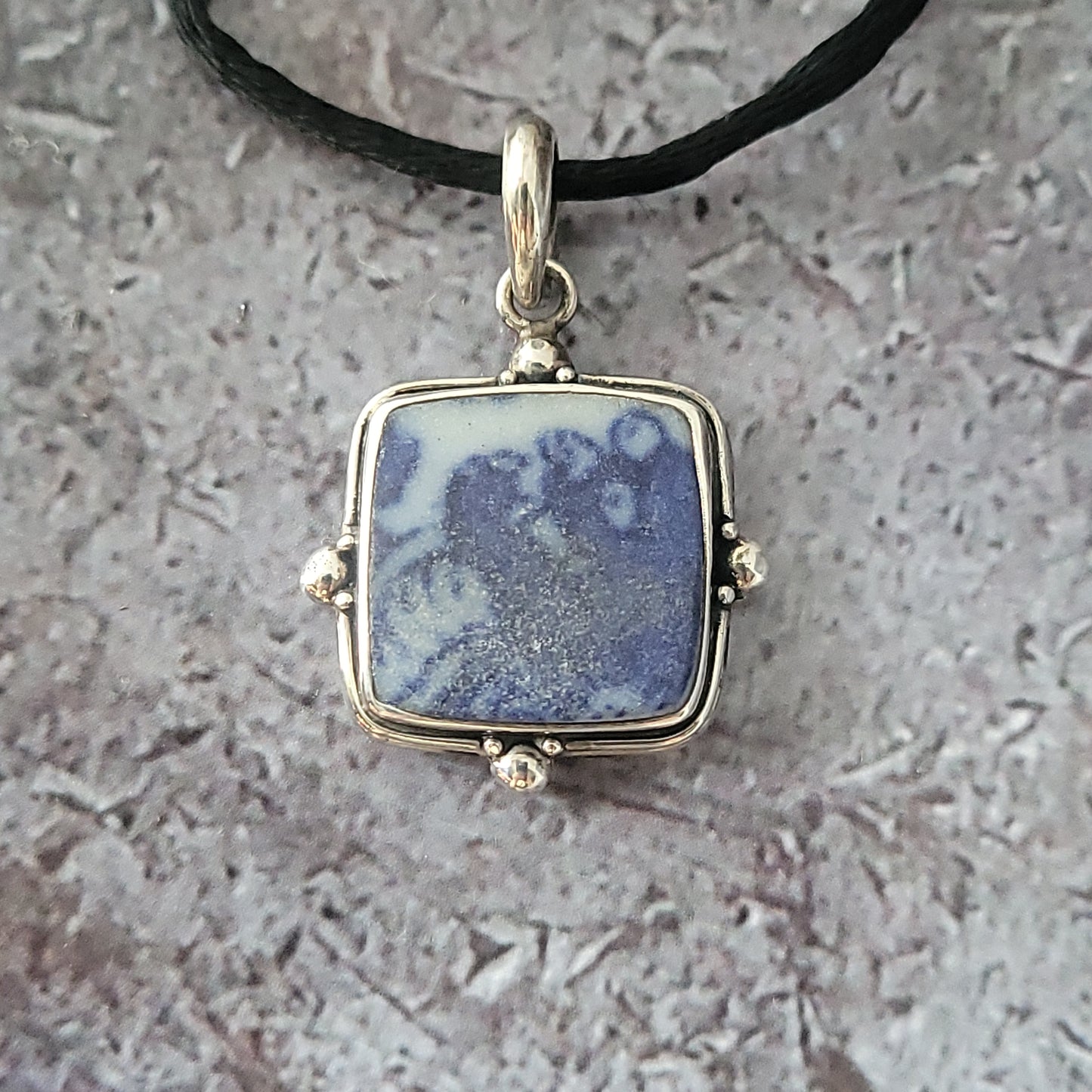 Sterling Silver Blue China Pendant