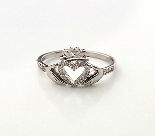 Gold and Diamond Claddagh Ring