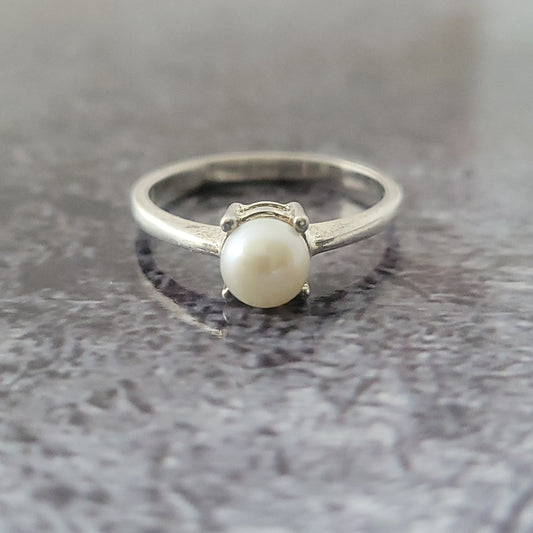 Sterling and Pearl Ring