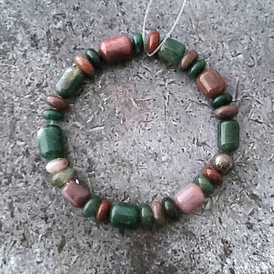 Stone Bead and Sterling Bracelet