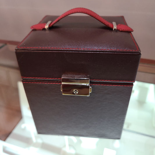 Square Burgandy Jewelry Case