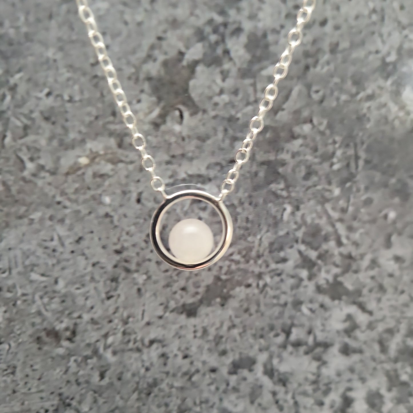 Pink Quartz Circle Necklace  $21.00