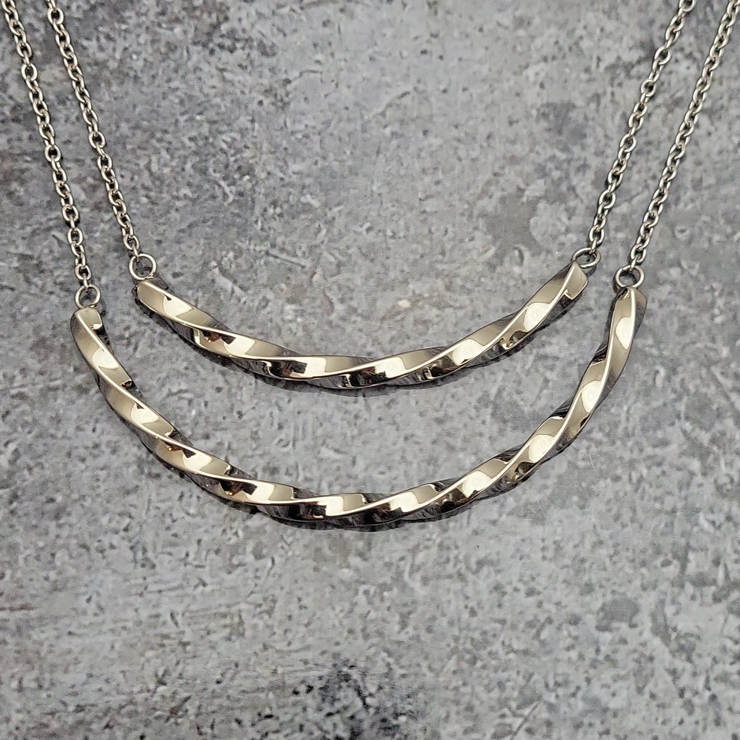 2-Strand Stainless Bar Necklace