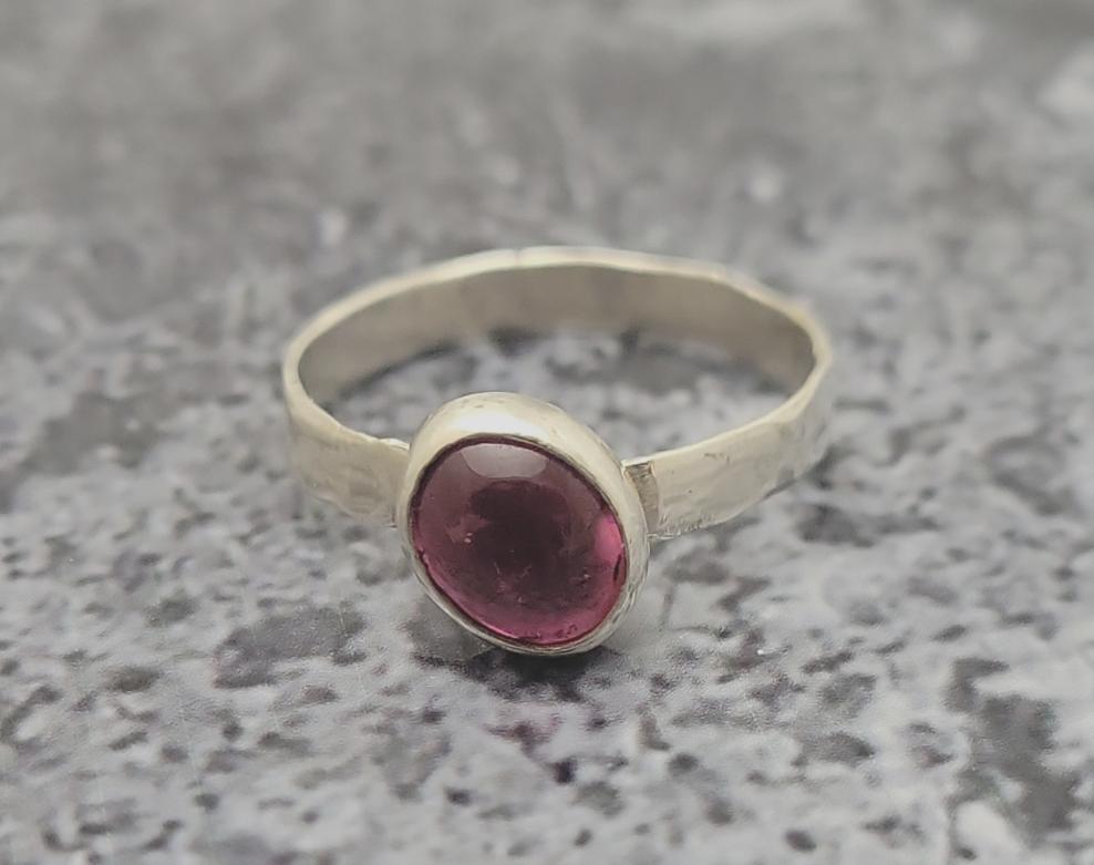Handmade Sterling Pink Tourmaline Ring